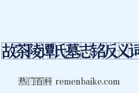 故茶陵谭氏墓志铭反义词是什么意思的图片